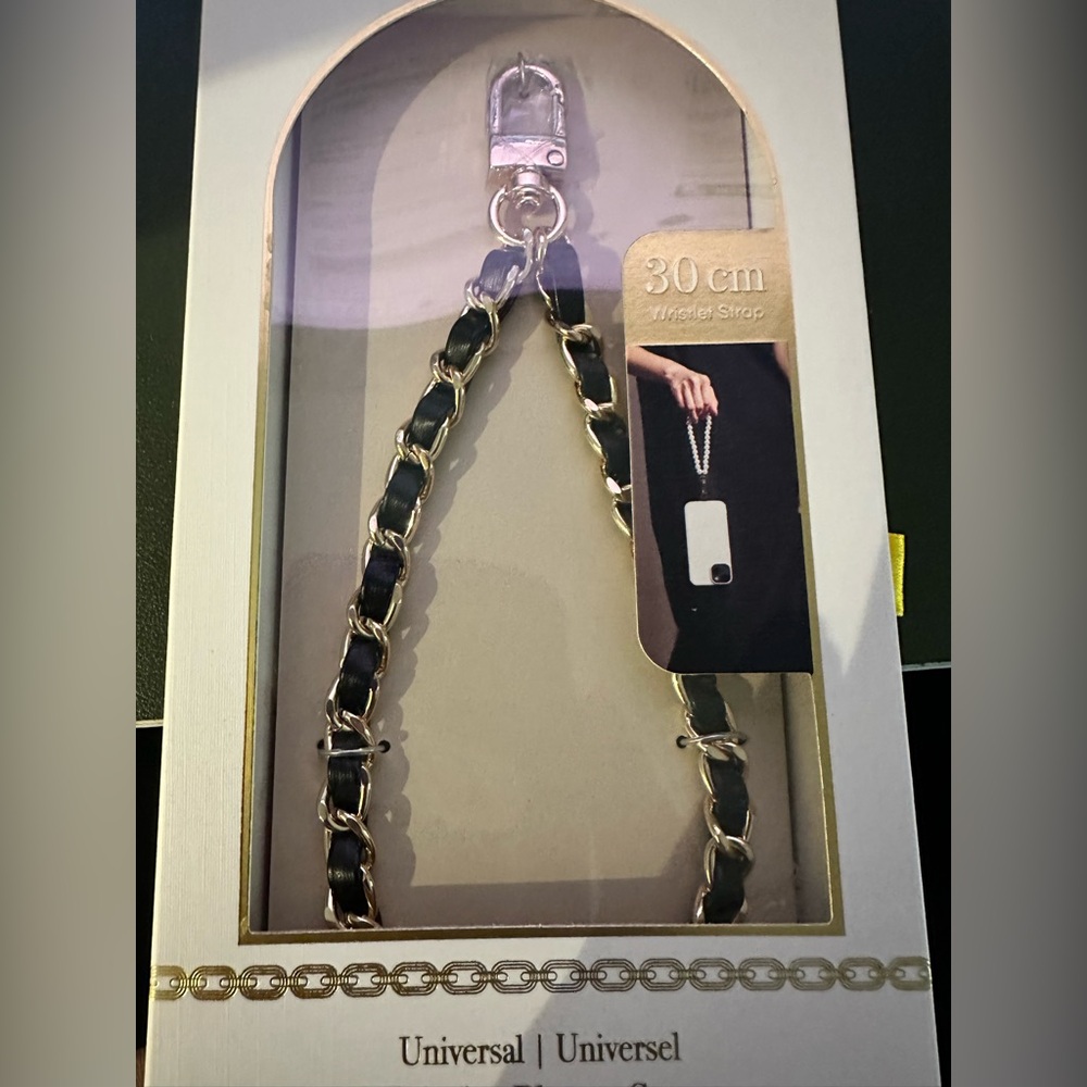 Universal Black and Silver Chain Strap